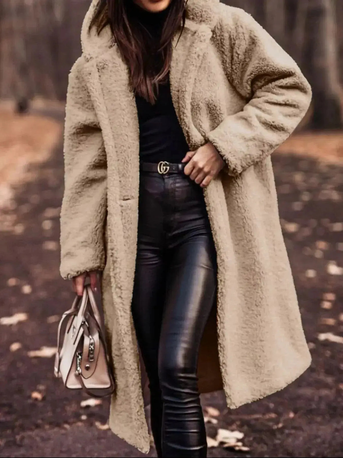 Lightweight plush teddy bear hooded longline jacket from Plush Fashion Hub, cozy outerwear with soft plush fabric and hood.