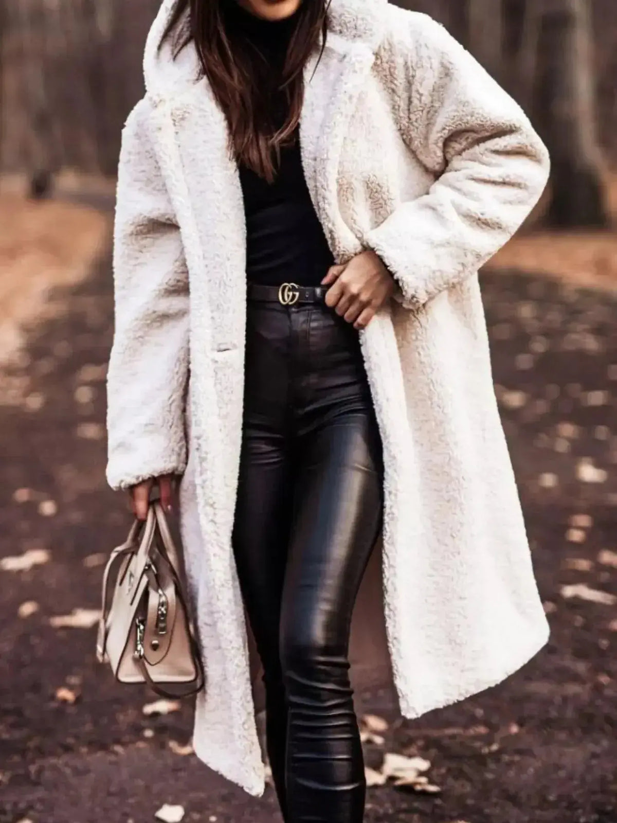 Soft plush teddy bear longline hooded jacket from Plush Fashion Hub, lightweight outerwear with a cozy teddy bear design.