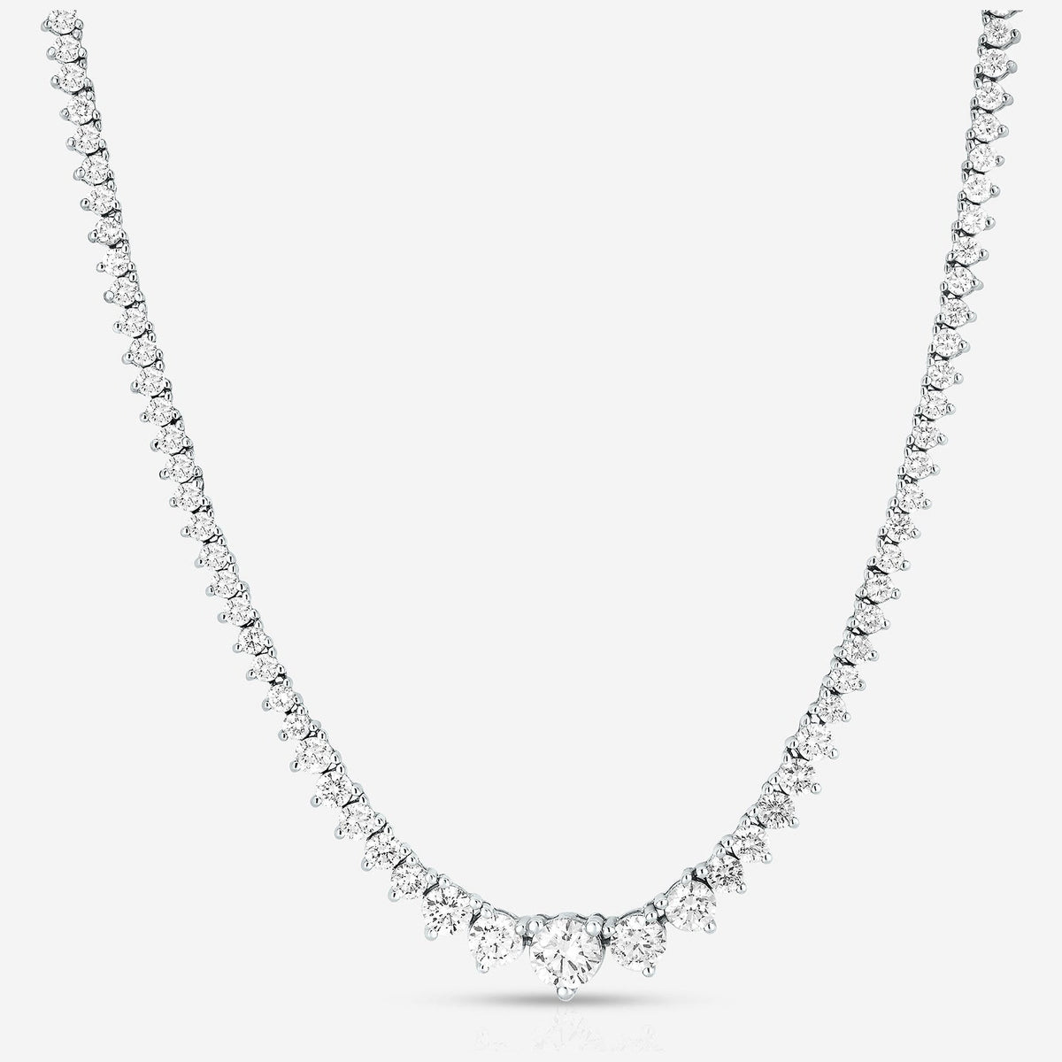 20 CT Created White Sapphire Graduated Tennis Necklace - G-H Color, SI Clarity-0
