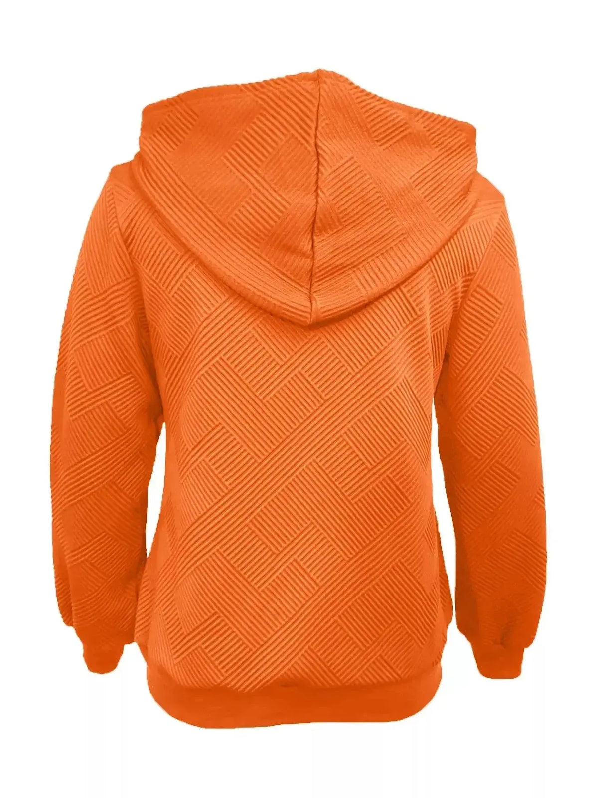Women’s textured zip-up hoodie with adjustable drawstring from Plush Fashion Hub, featuring a cozy, stylish design and front pockets.