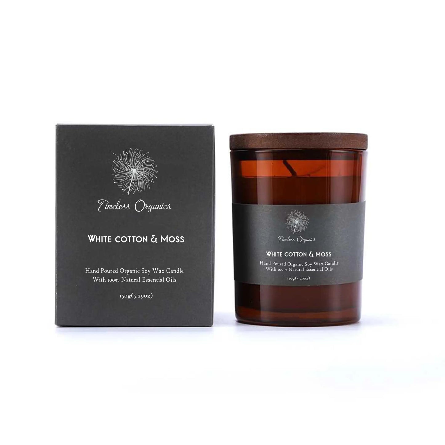 Timeless Candle - White Moss + Cotton Timeless Organics Skin Care