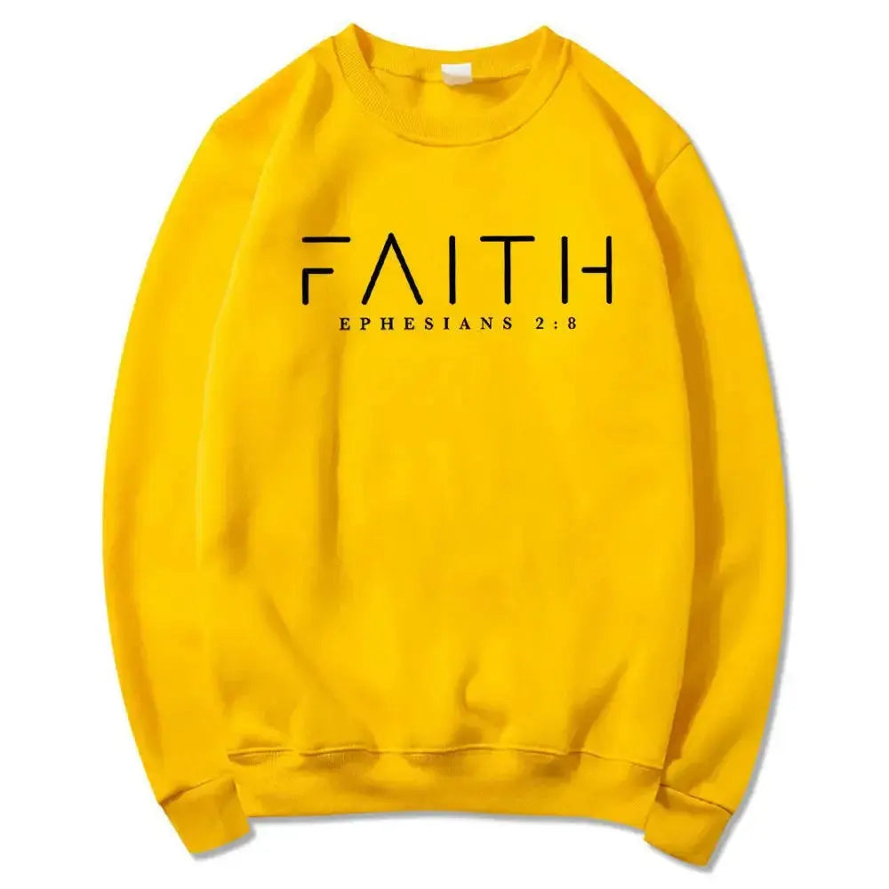 Trendy faith Bible verse Christian crewneck sweatshirt in soft fabric, featuring inspirational scripture, by Plush Fashion Hub.