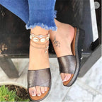 Comfortable women's wedge heel sandals with mid-height heel, stylish design, perfect for summer wear.