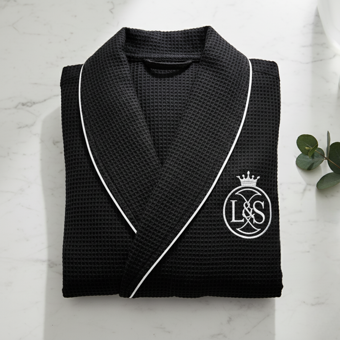 Premium Waffle Piping Robe for Men Lotus Linen