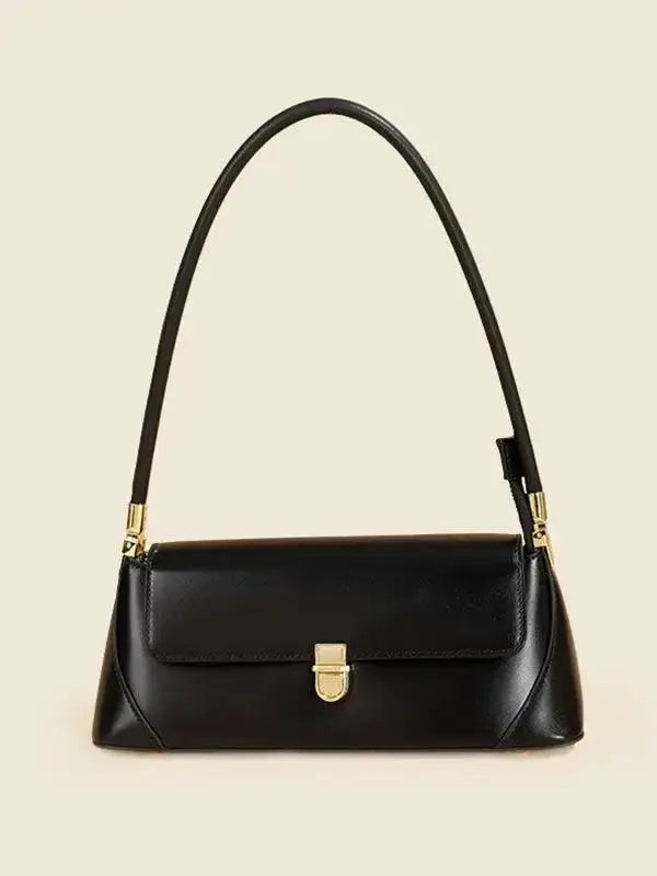 Urban solid leather shoulder bag by Plush Fashion Hub featuring a minimalist design and zip-up closure for versatile style.