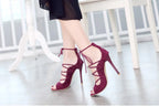 Roman high heel peep toe sandals for women in beige with ankle straps, stylish and elegant footwear by Trendy Attic Store01.