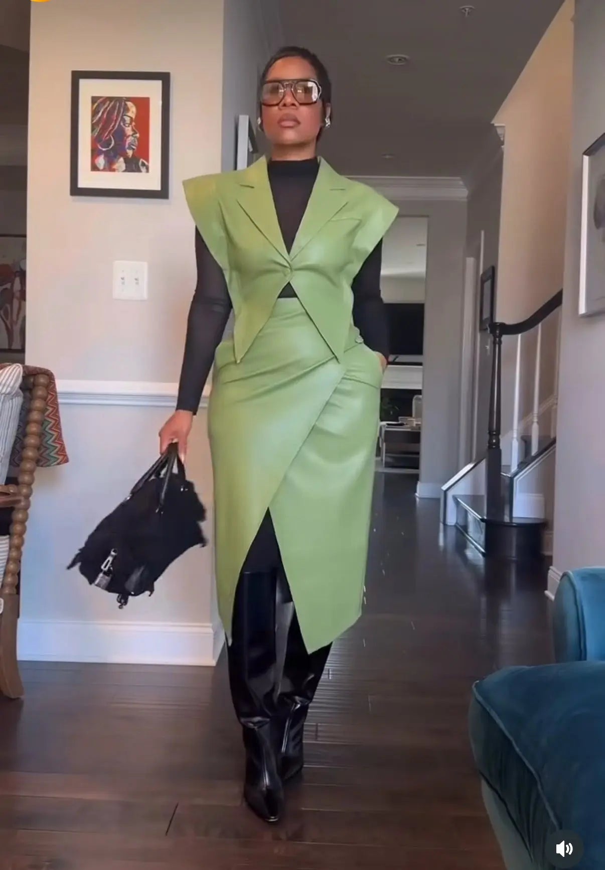 Vegan Leather Vest & Skirt Set Plush Fashion Hub