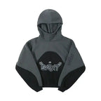 Unisex plush velvet padded hooded sweatshirt from Plush Fashion Hub, featuring a cozy design with a front pocket and drawstring hood.