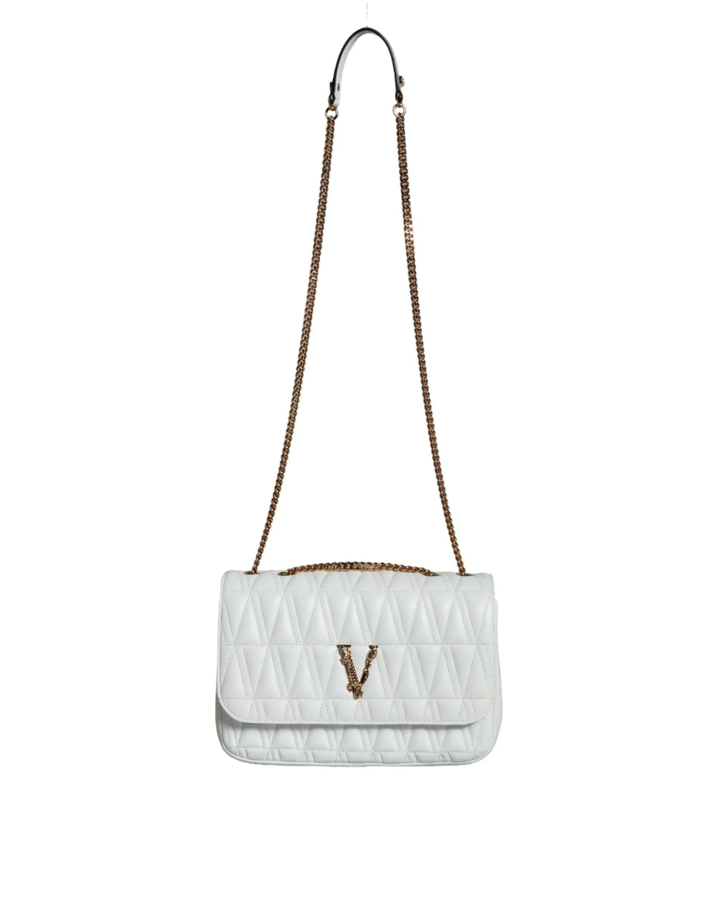 Versace White Mini Nappa Leather Crossbody Shoulder Bag MaraFormigone