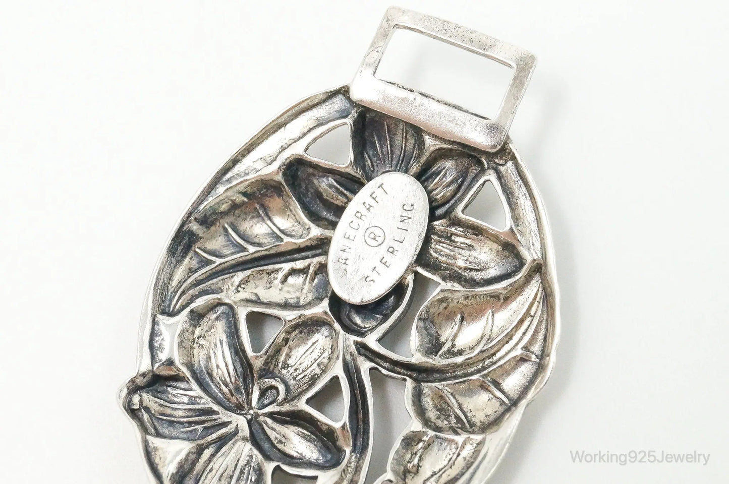 Vintage Designer Danecraft Floral Panels Sterling Silver Bracelet Plush Fashion Hub