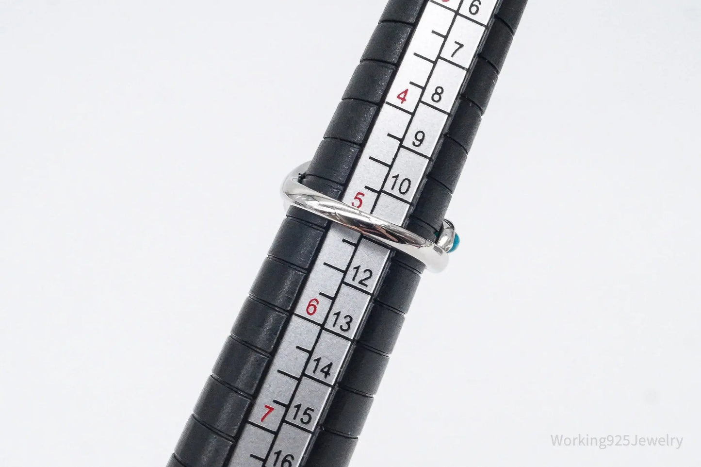 Vintage Designer EA Turquoise Sterling Silver Ring - Size 5 Plush Fashion Hub