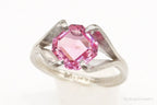 Vintage Espo pink cubic zirconia sterling silver ring, size 5, featuring intricate design and sparkling gemstone details.