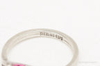 Vintage Espo pink cubic zirconia sterling silver ring in size 5, jewelry featuring a stylish designer design.