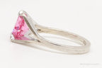 Vintage Espo pink cubic zirconia sterling silver ring, size 5, jewelry accessory featuring elegant design and sparkling stones.