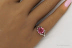Vintage Espo pink cubic zirconia sterling silver ring, size 5, jewelry featuring elegant design by Plush Fashion Hub.