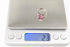 Vintage Espo pink cubic zirconia sterling silver ring in size 5, featuring a stylish designer jewelry design.