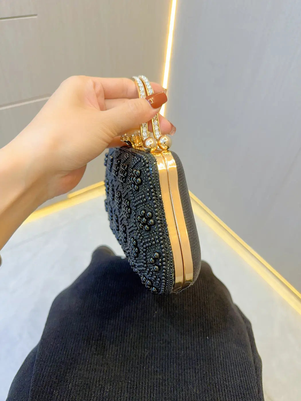 Vintage Pearl Tote Clutch Wedding evening clutch Dinner bag M4676-089113 Plush Fashion Hub