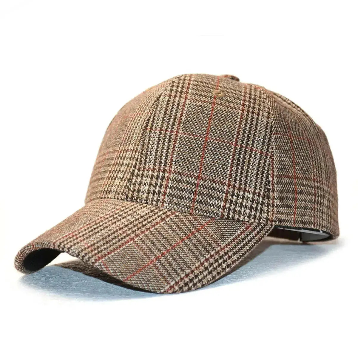 Vintage plaid baseball cap by Plush Fashion Hub featuring a classic heritage pattern, unisex adjustable hat for casual wear.