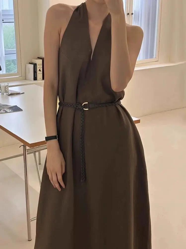 Vintage V-Neck Halter Dress PAINEVIDA