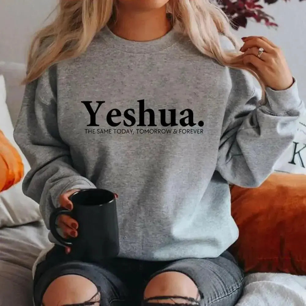Vintage Yeshua Christian faith sweatshirt from Plush Fashion Hub featuring retro religious design and comfortable fit.