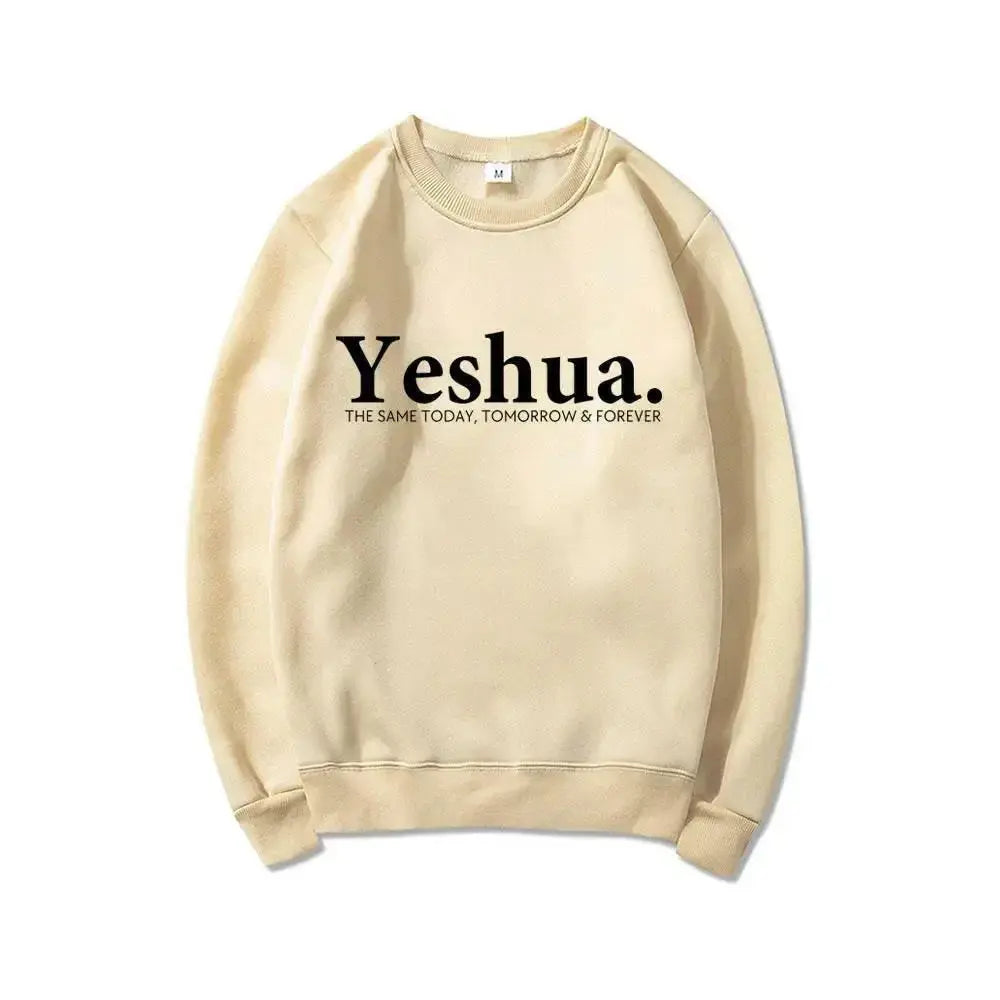 Vintage Yeshua Christian faith sweatshirt by Plush Fashion Hub, featuring retro religious design for comfortable faith-inspired style.