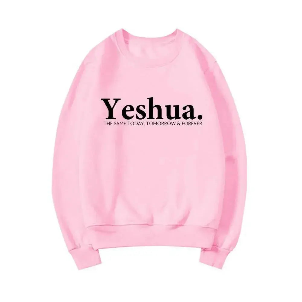 Vintage Yeshua Christian faith sweatshirt by Plush Fashion Hub featuring retro religious design and comfortable fabric.