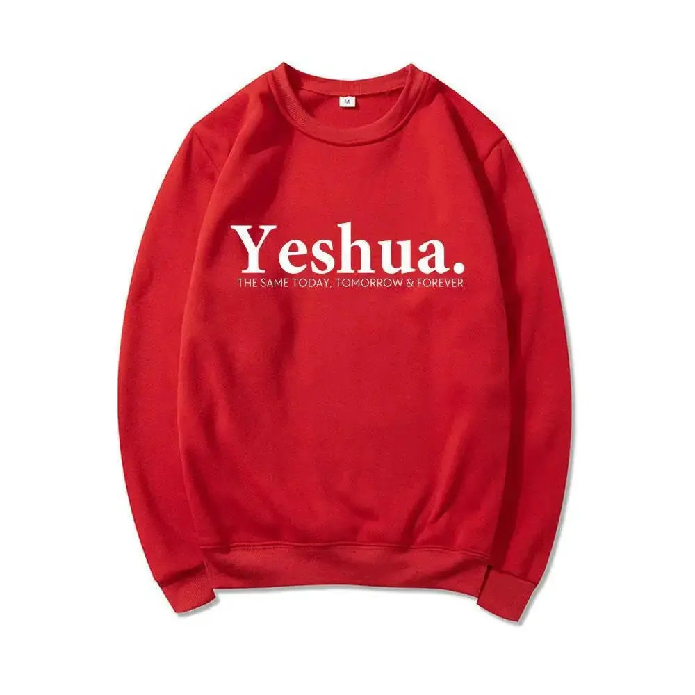Vintage Yeshua Christian faith sweatshirt by Plush Fashion Hub, featuring retro religious design and comfortable fabric.