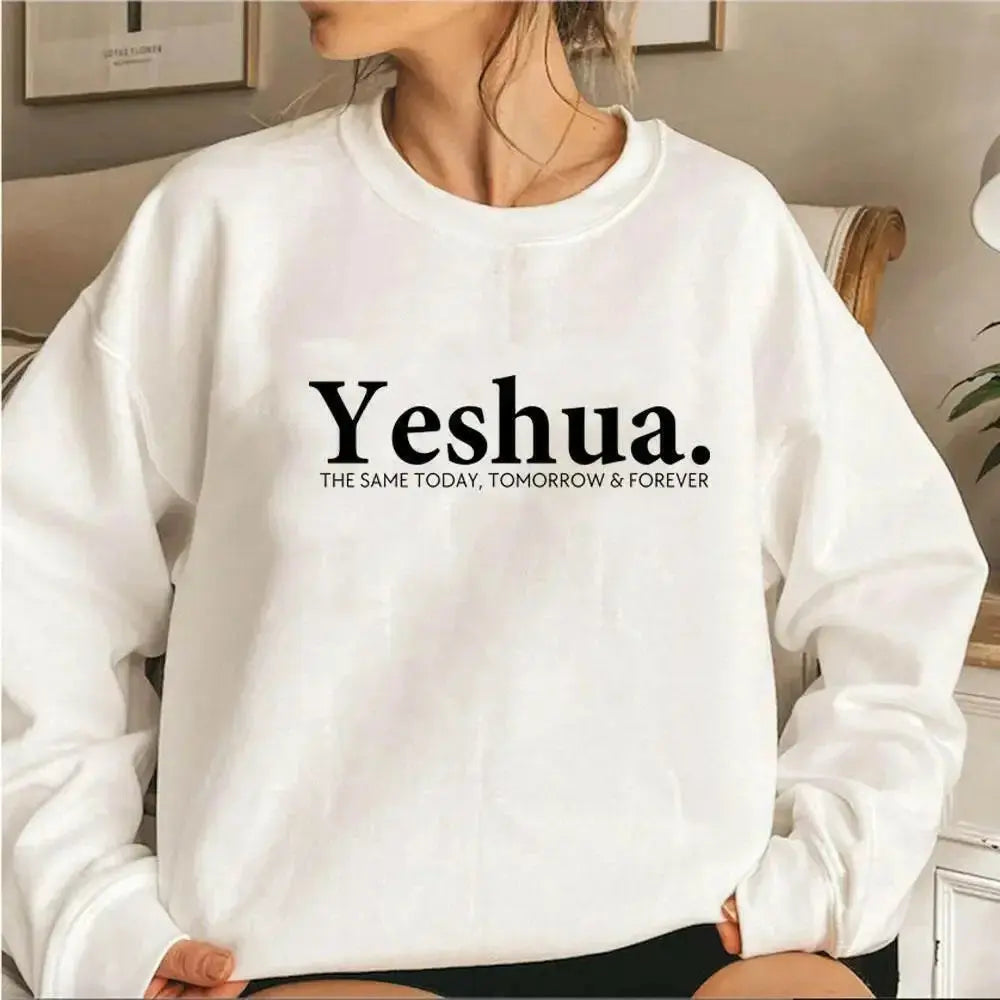 Vintage Yeshua Christian faith sweatshirt by Plush Fashion Hub, featuring retro religious design on soft, comfortable apparel.