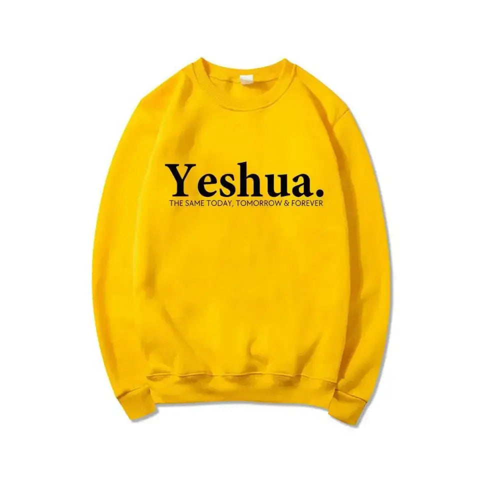 Vintage Yeshua Christian faith sweatshirt by Plush Fashion Hub featuring retro religious design and comfortable apparel.