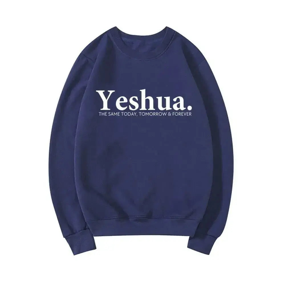 Vintage Yeshua Christian faith sweatshirt by Plush Fashion Hub, featuring retro religious design and comfortable apparel.