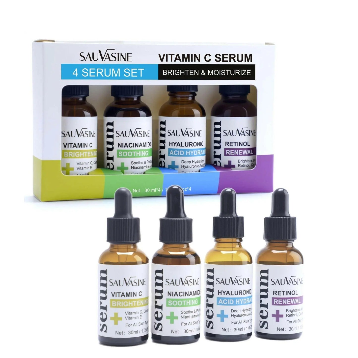 Vitamin C Skin Care 4-piece Set Shrink Pores - Plush Fashion Hub