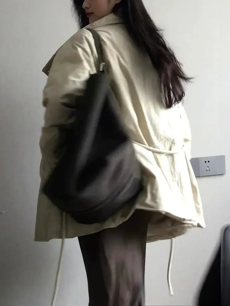 Waist-Hugging Stand-Up Collar Thickened Puffer Jacket - Fitted Silhouette - Plush Fashion Hub