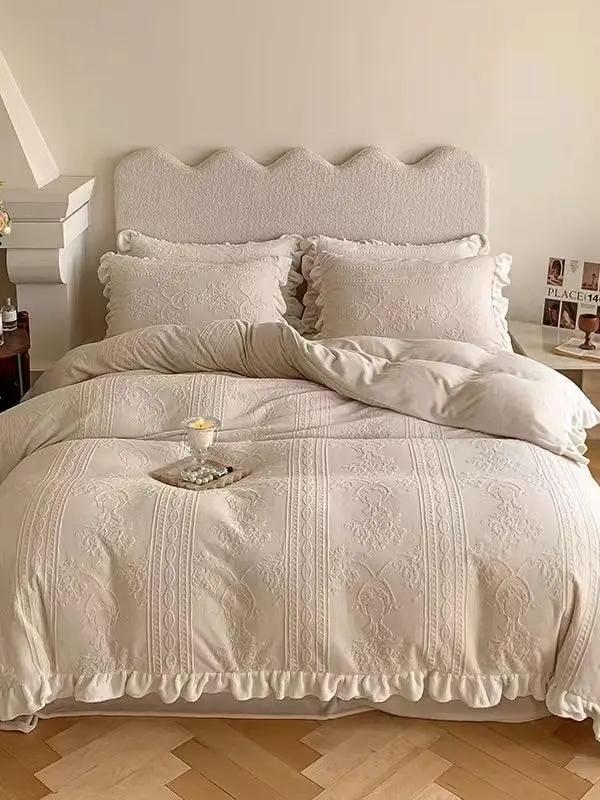 Warm 3D Printed Coral Fleece 4 Pieces Bed sets Plush Fashion Hub