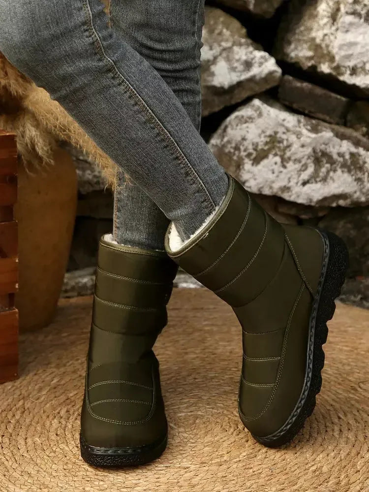 Warm Padded Waterproof Snow Boots - Plush Fashion Hub