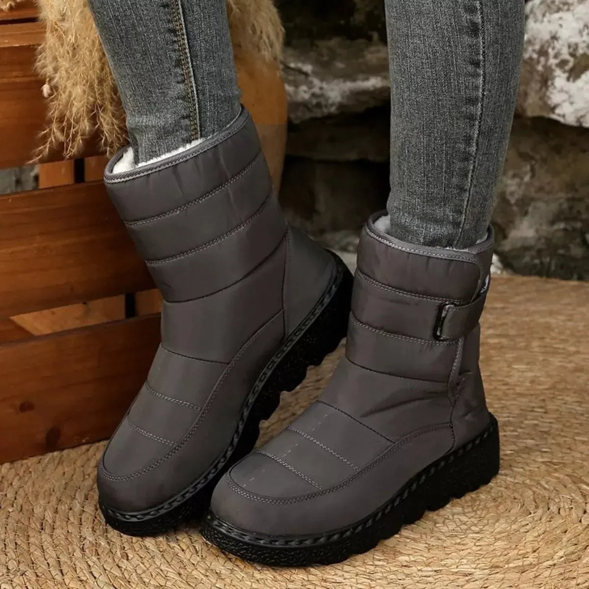 Warm Padded Waterproof Snow Boots - Plush Fashion Hub