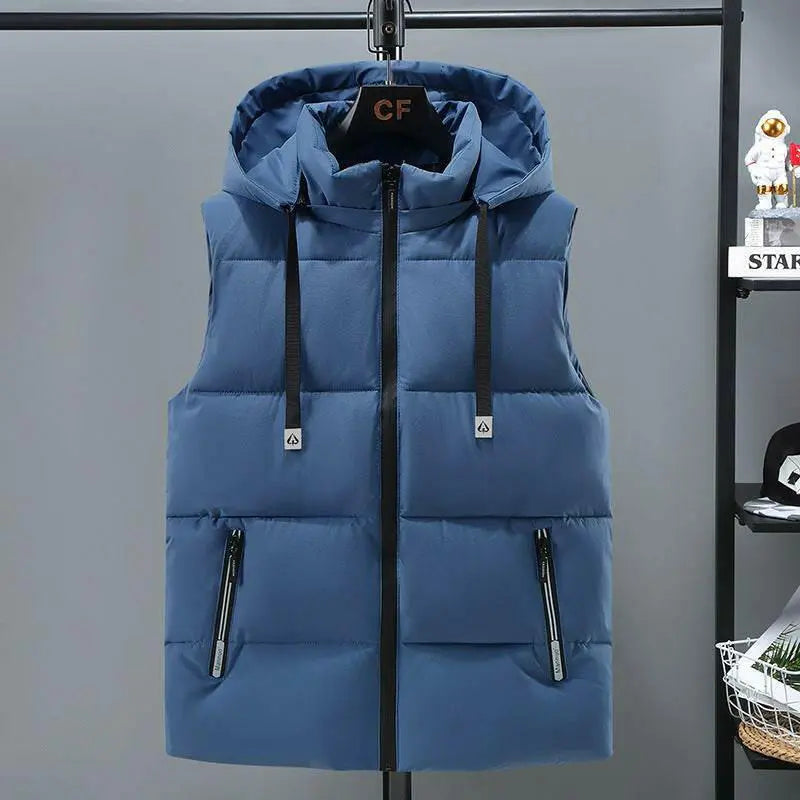 Warm Thickened Solid Color Vest For Men - Plush Fashion Hub