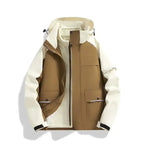 Windproof and waterproof 3-in-1 shell jacket from Social Buzz eSIMs, designed as versatile outerwear for outdoor protection.