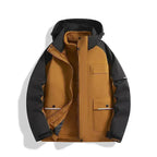 Social Buzz eSIMs 3-in-1 shell jacket, windproof and waterproof outerwear with versatile design for outdoor protection.