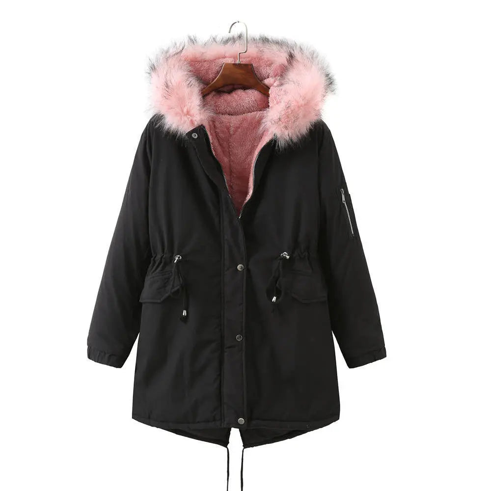 Winter Fleece-Lined Thickened -Size Cotton-Padded Coat Plus Size Perfecsy