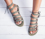 Plus size European style gladiator sandals for women featuring strappy design and trendy look from Trendy Attic Store01.