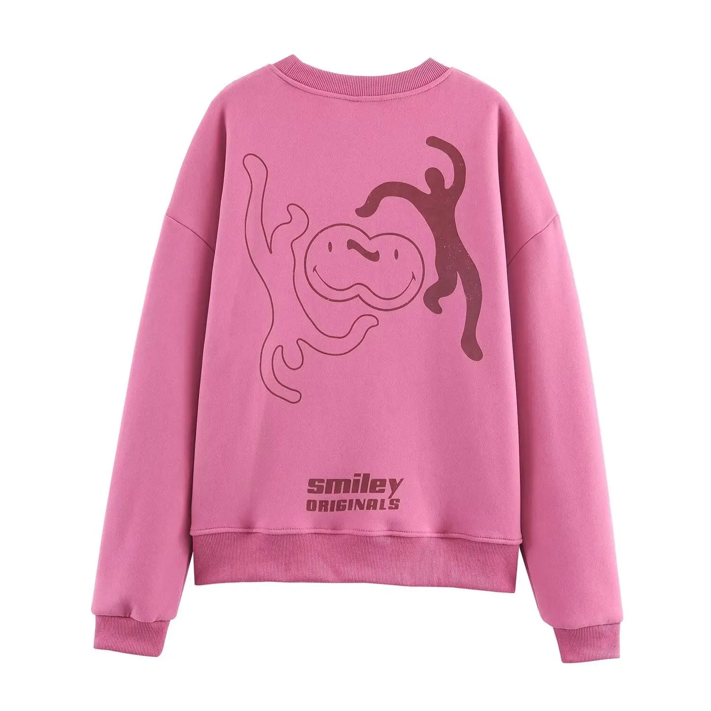 Women Clothing Autumn Winter Casual All Match round Neck Loose Printed Sweatshirts Perfecsy