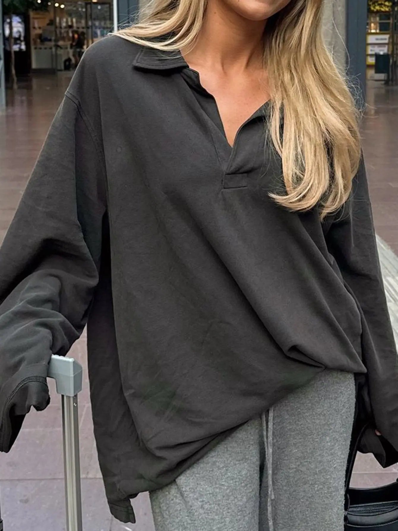 Women Clothing Autumn Winter Casual Vacation Loose Long Sleeved Sweatshirts Perfecsy