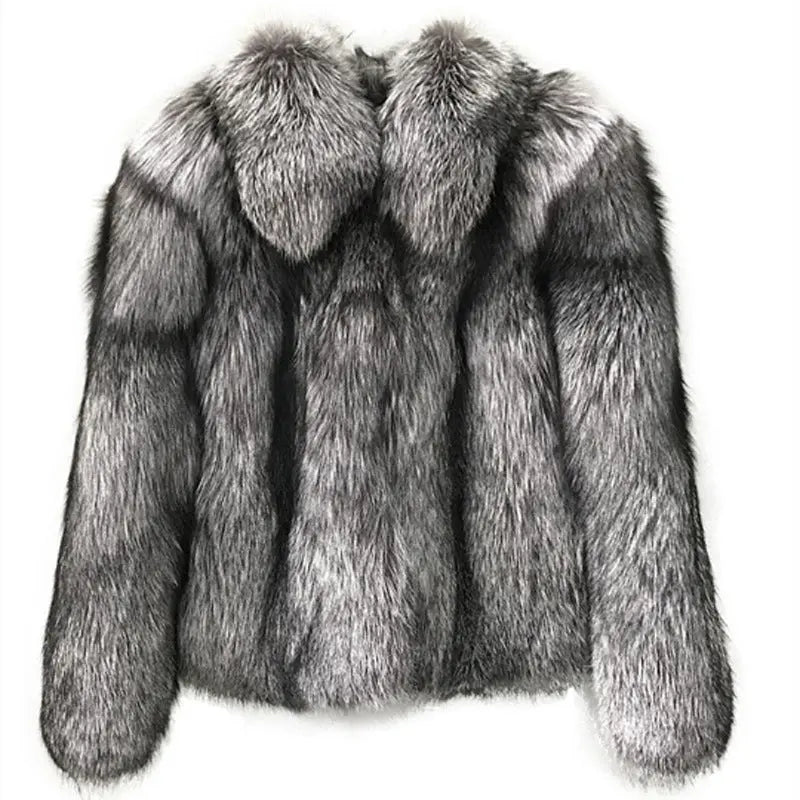 Women Fur Coat Short Faux Fur Whole Fur Coat Autumn Winter Casual Women Jacket Perfecsy