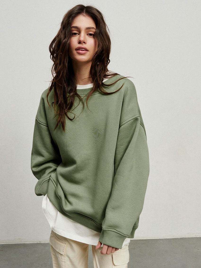 Women's Solid Color Loose Sweater - Plush Fashion Shop #