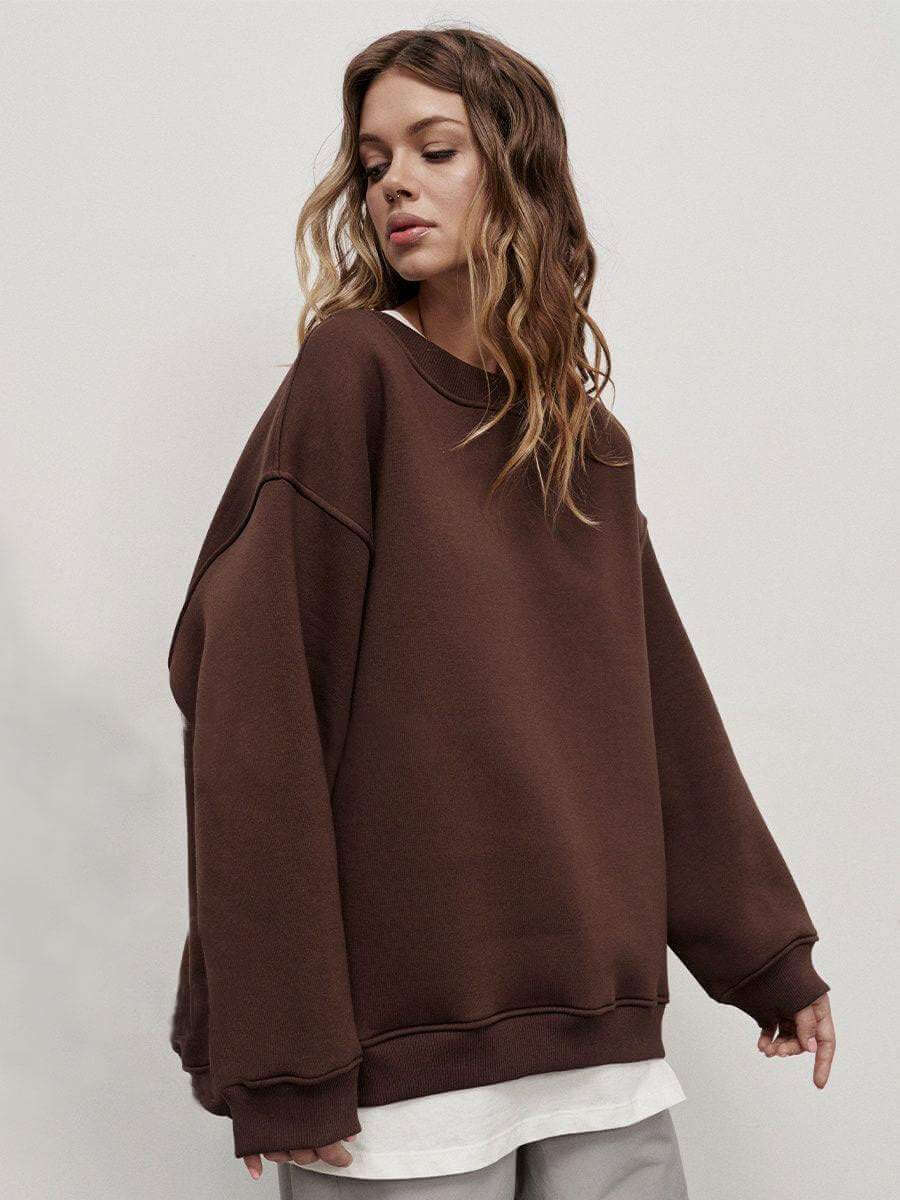 Women's Solid Color Loose Sweater - Plush Fashion Shop #