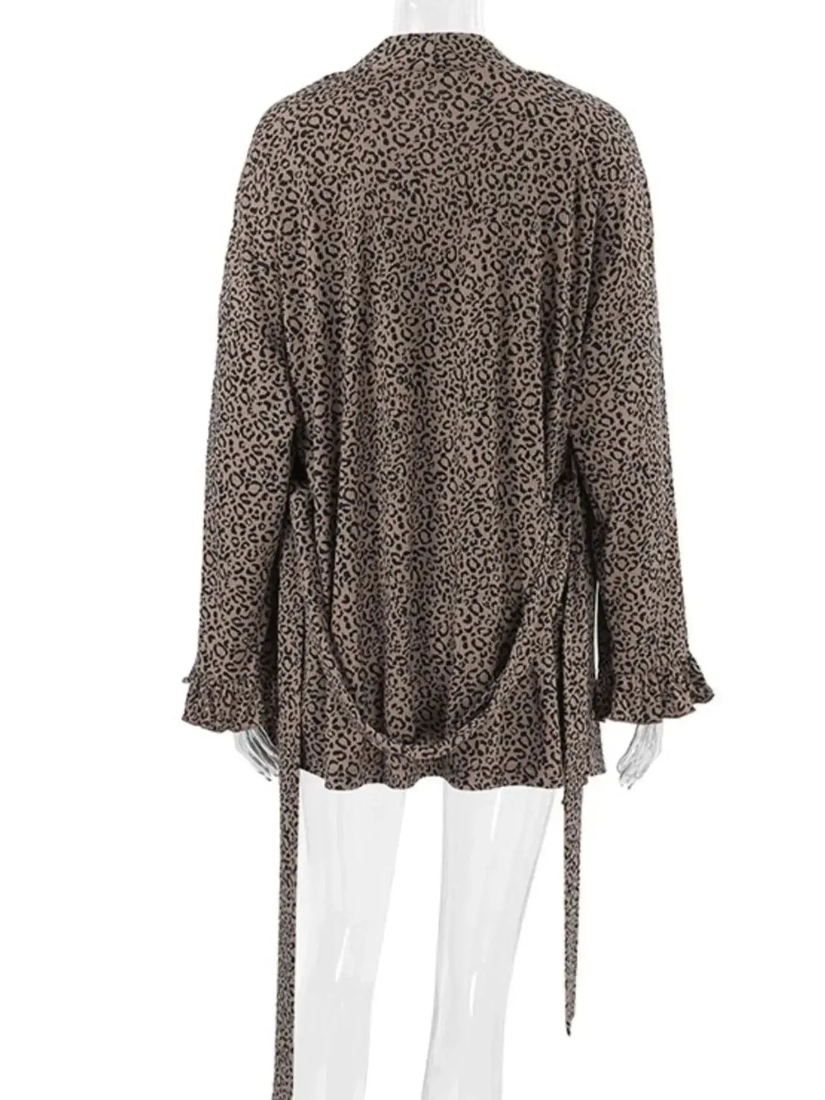Women's leopard print 3-piece lounge set with cami, shorts, and cardigan by Plush Fashion Hub, perfect for cozy relaxation.