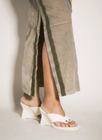 Luosophy women's cargo maxi skirt with adjustable waist, premium cotton, streetwear style, versatile bottoms for casual wear.