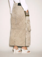 Women’s Y/Project cargo maxi skirt by Luosophy featuring adjustable waist, premium cotton fabric, streetwear-inspired design.