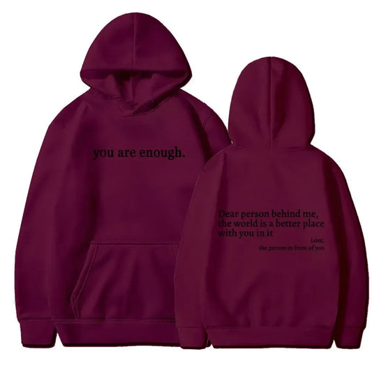 Women's Brushed Hoody Plain Letters - Plush Fashion Hub