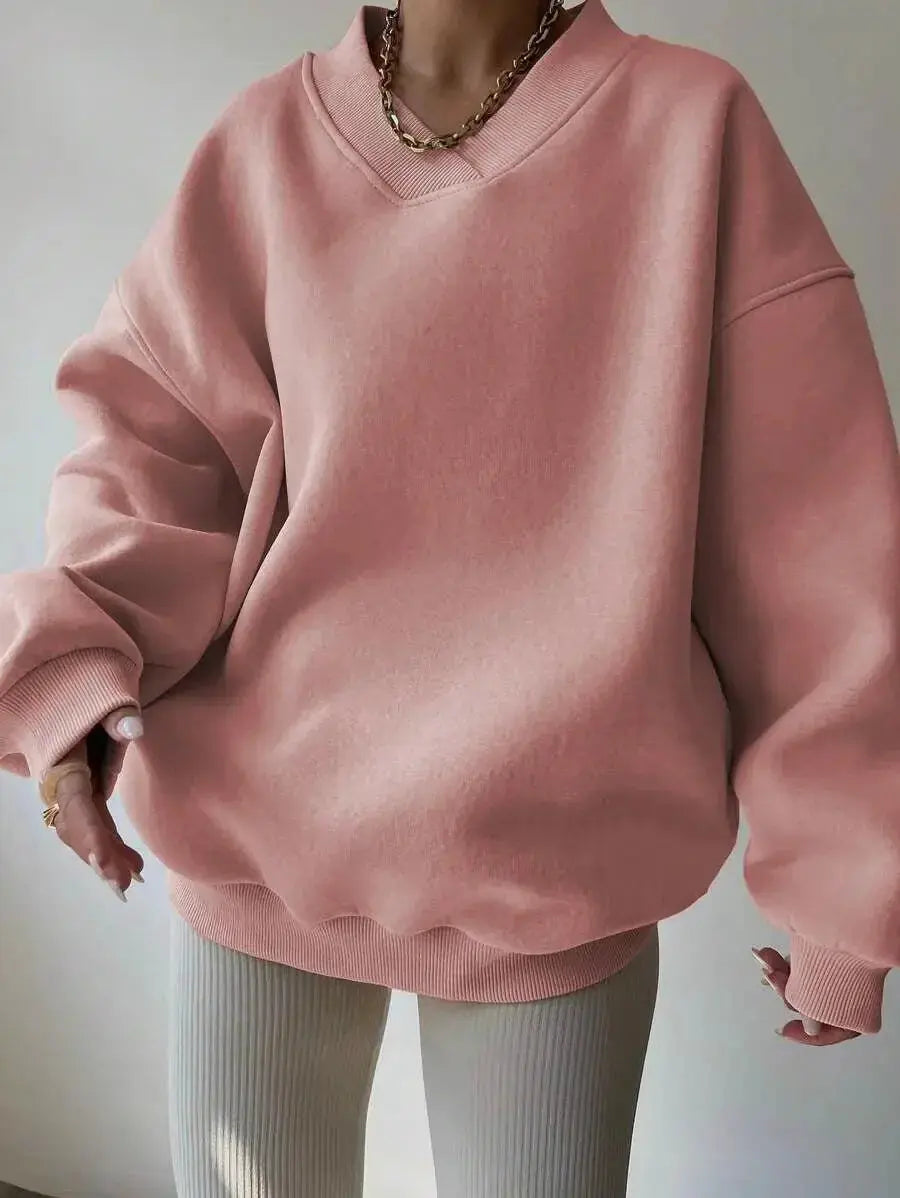 Women’s soft long sleeve crew neck sweater in solid color, casual knit pullover by Plush Fashion Hub